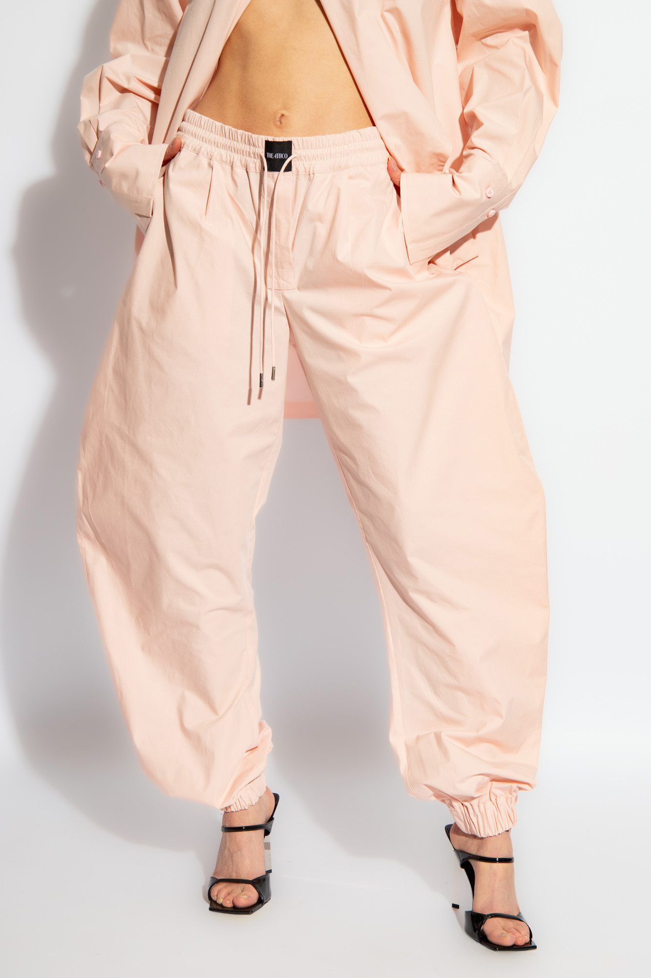 ATTICO THE ATTICO LOGO PATCH DRAWSTRING TRACK TROUSERS