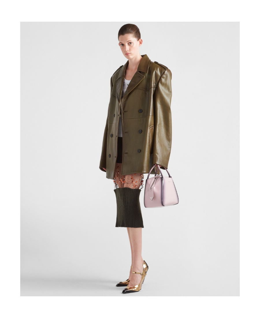 Prada Small Brushed Tote Bag In Pink