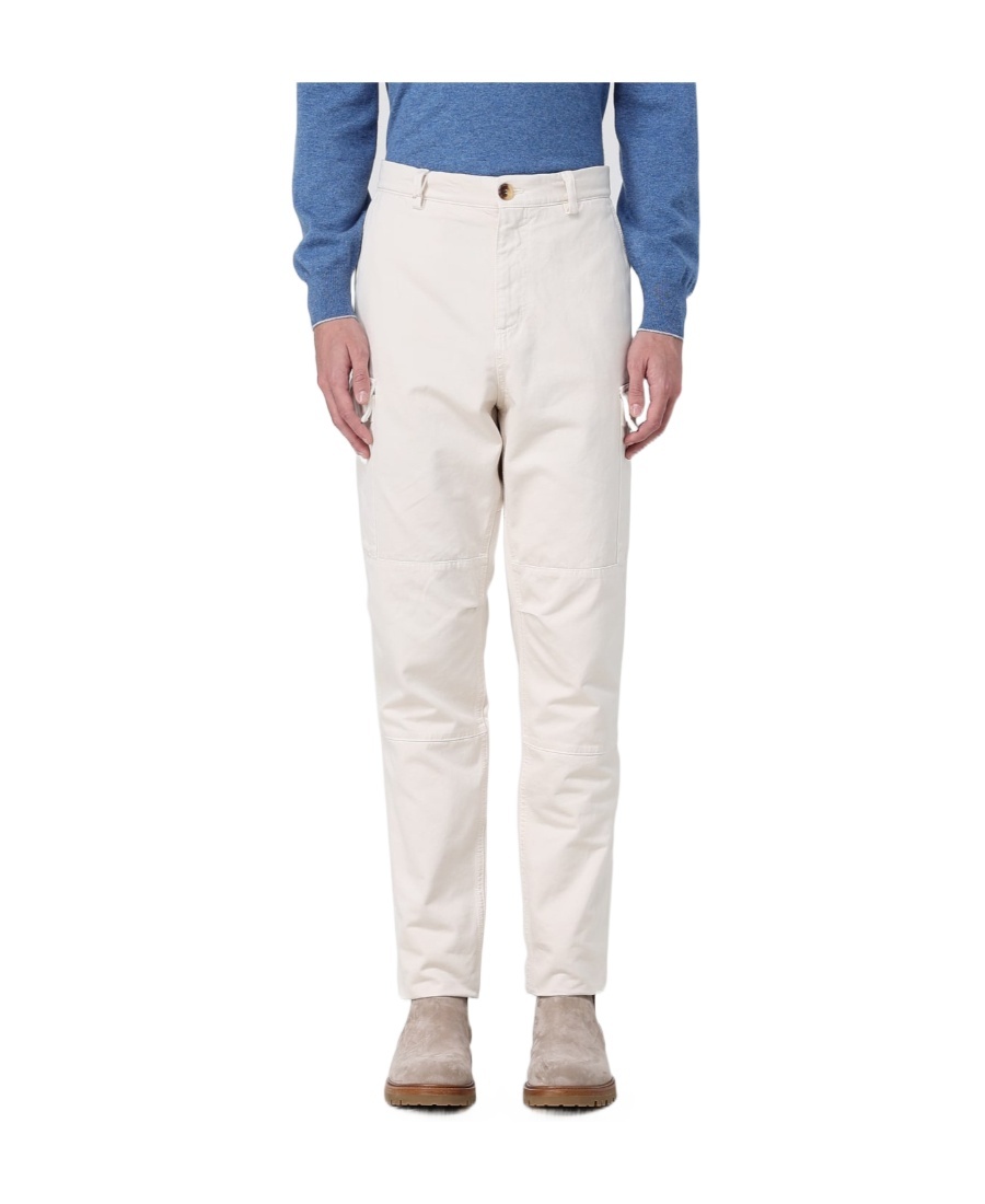 Brunello Cucinelli Belt Ring Casual Pants In White