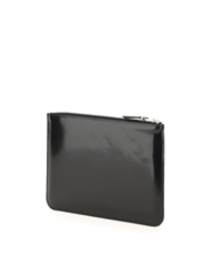 Comme Des Garçons Wallet Logo Embossed Zipped Pouch