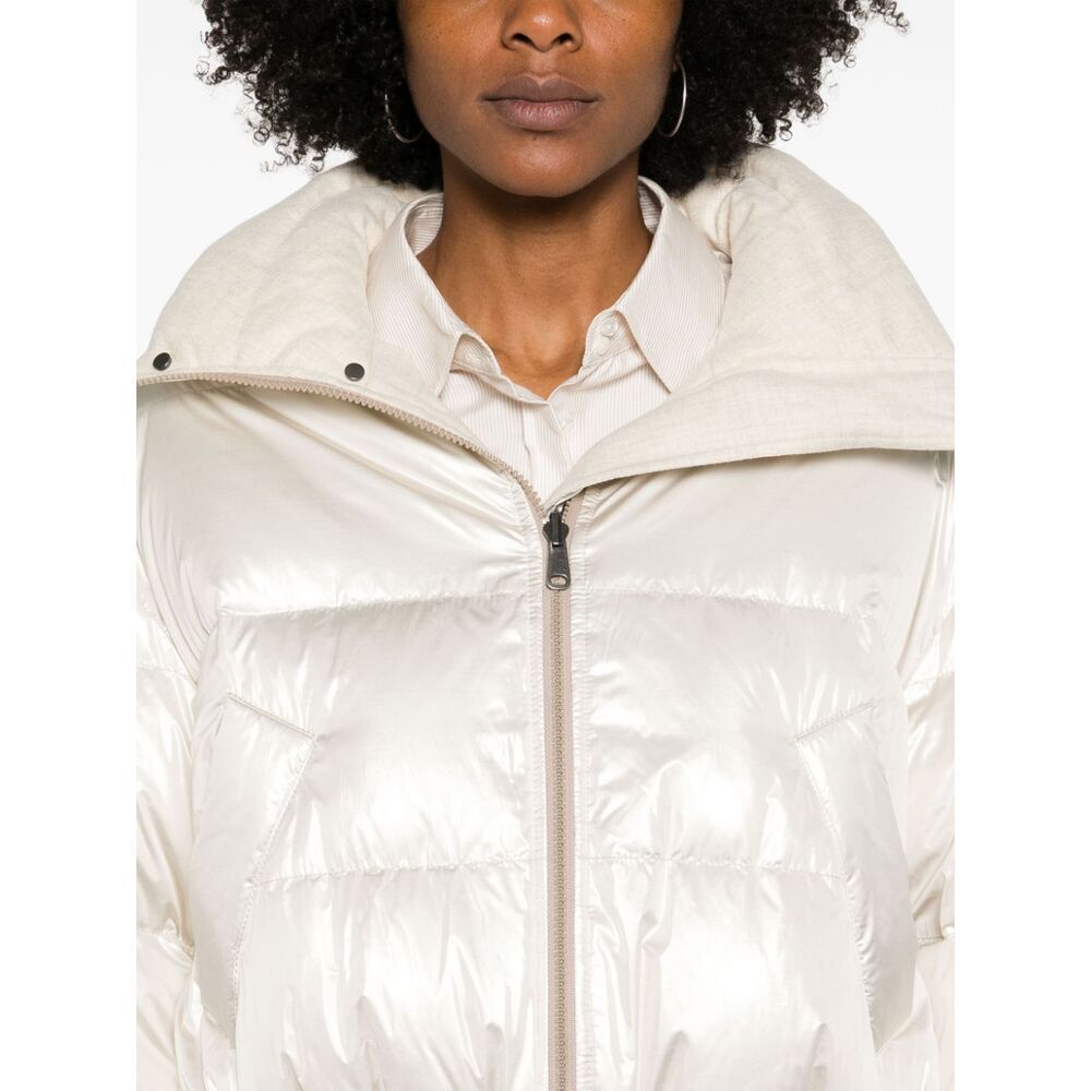Shop Brunello Cucinelli Iridescent-effect Down Jacket In White