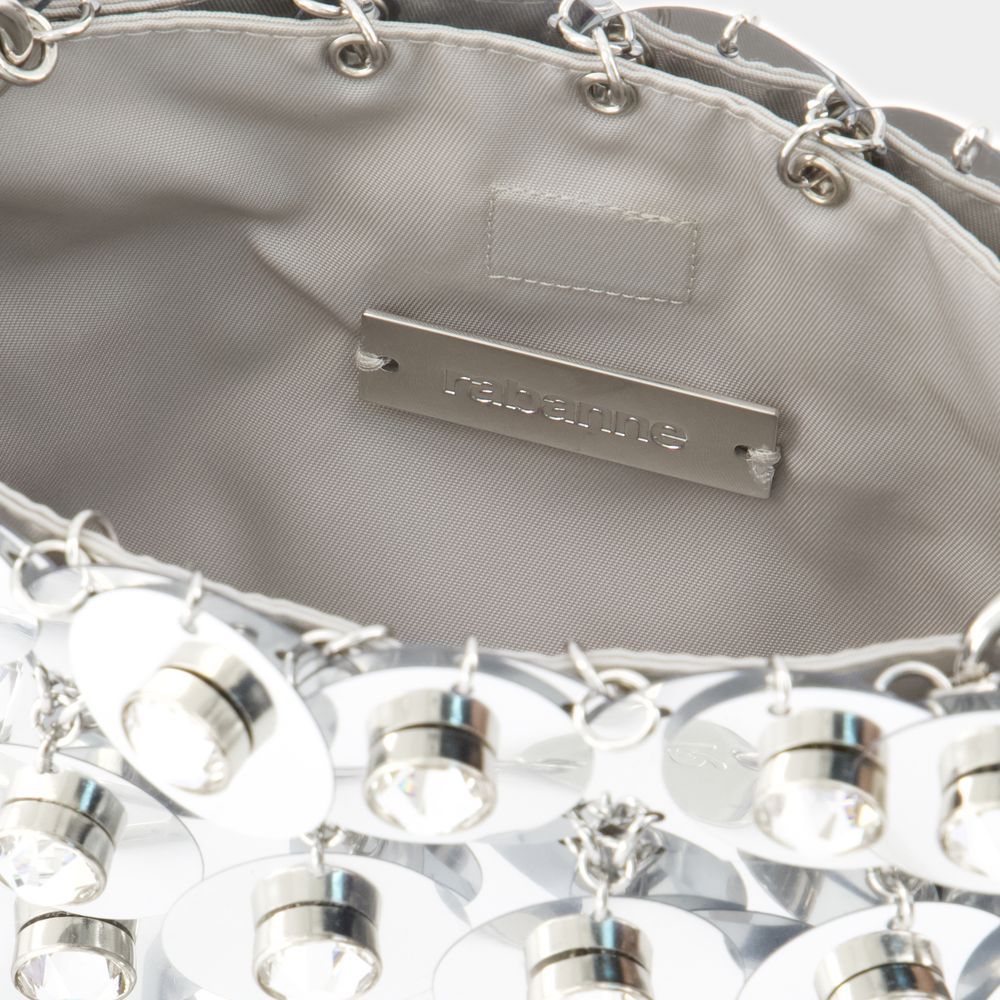 Rabanne Paco  Sparkle Disc Shoulder Bag In Gray