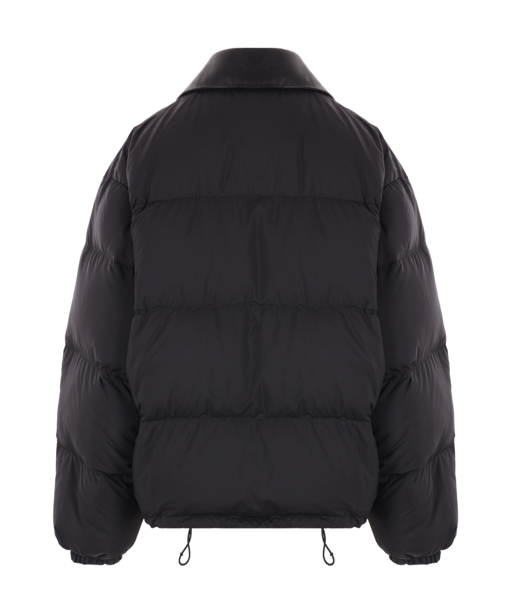 Miu Miu Cropped Down Jacket In Black