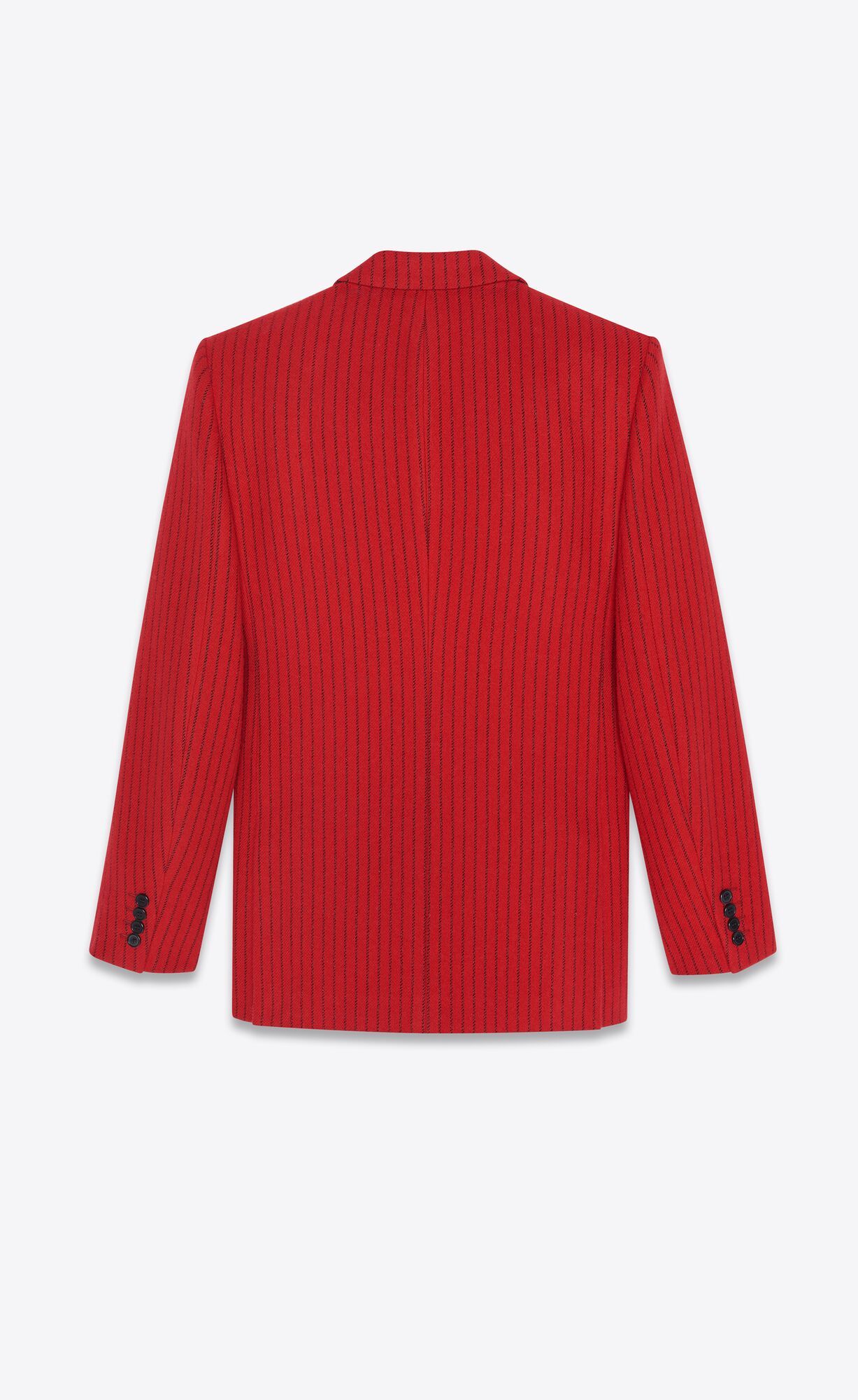 Saint Laurent Pinstripe-pattern Single-breasted Blazer In Red