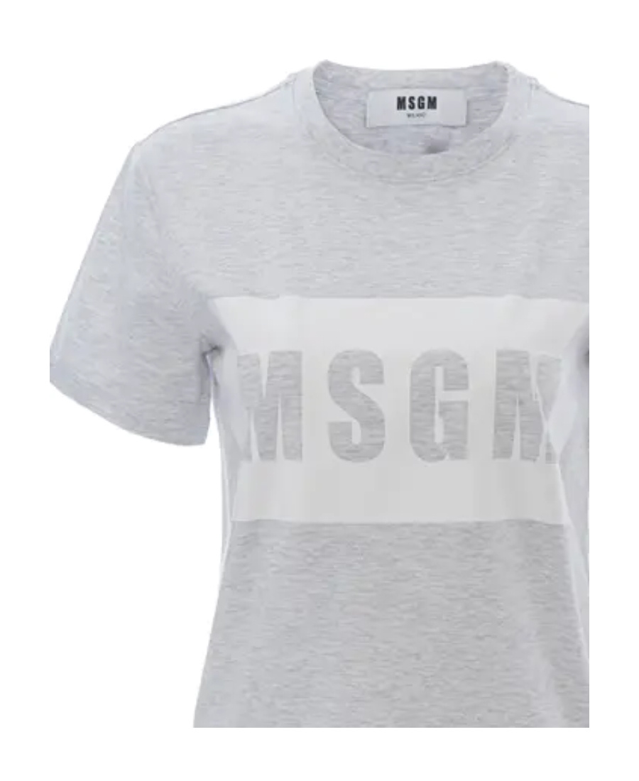Msgm Logo Short-sleeved T-shirt In Gray