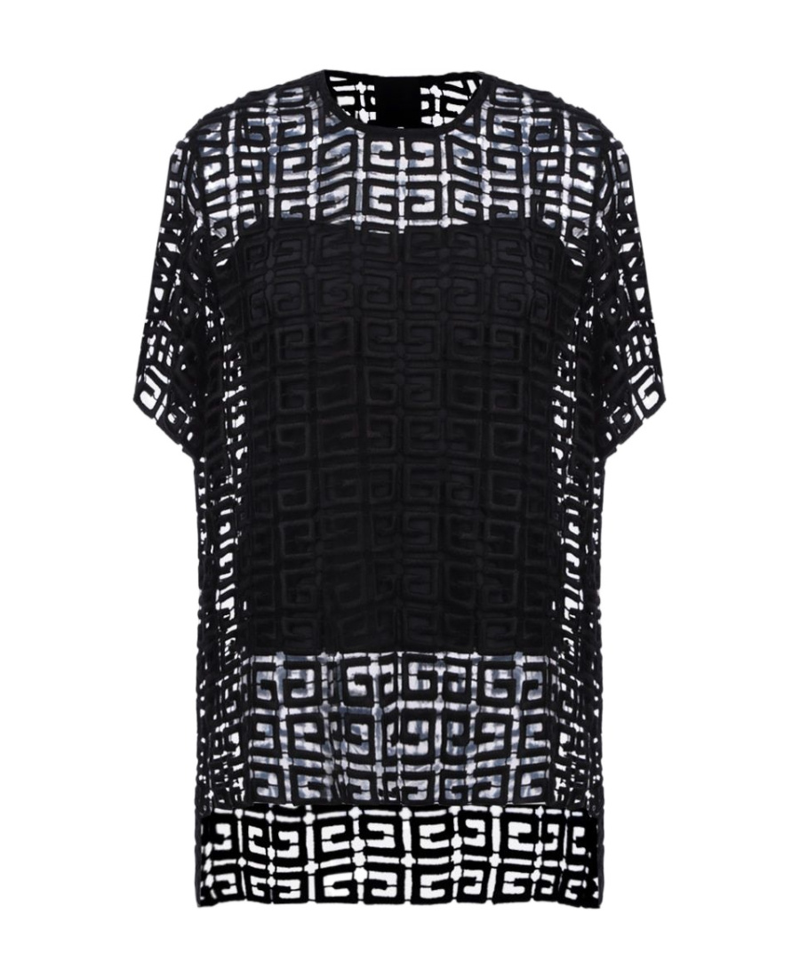 GIVENCHY 4G GUIPURE-LACE LAYERED TOP