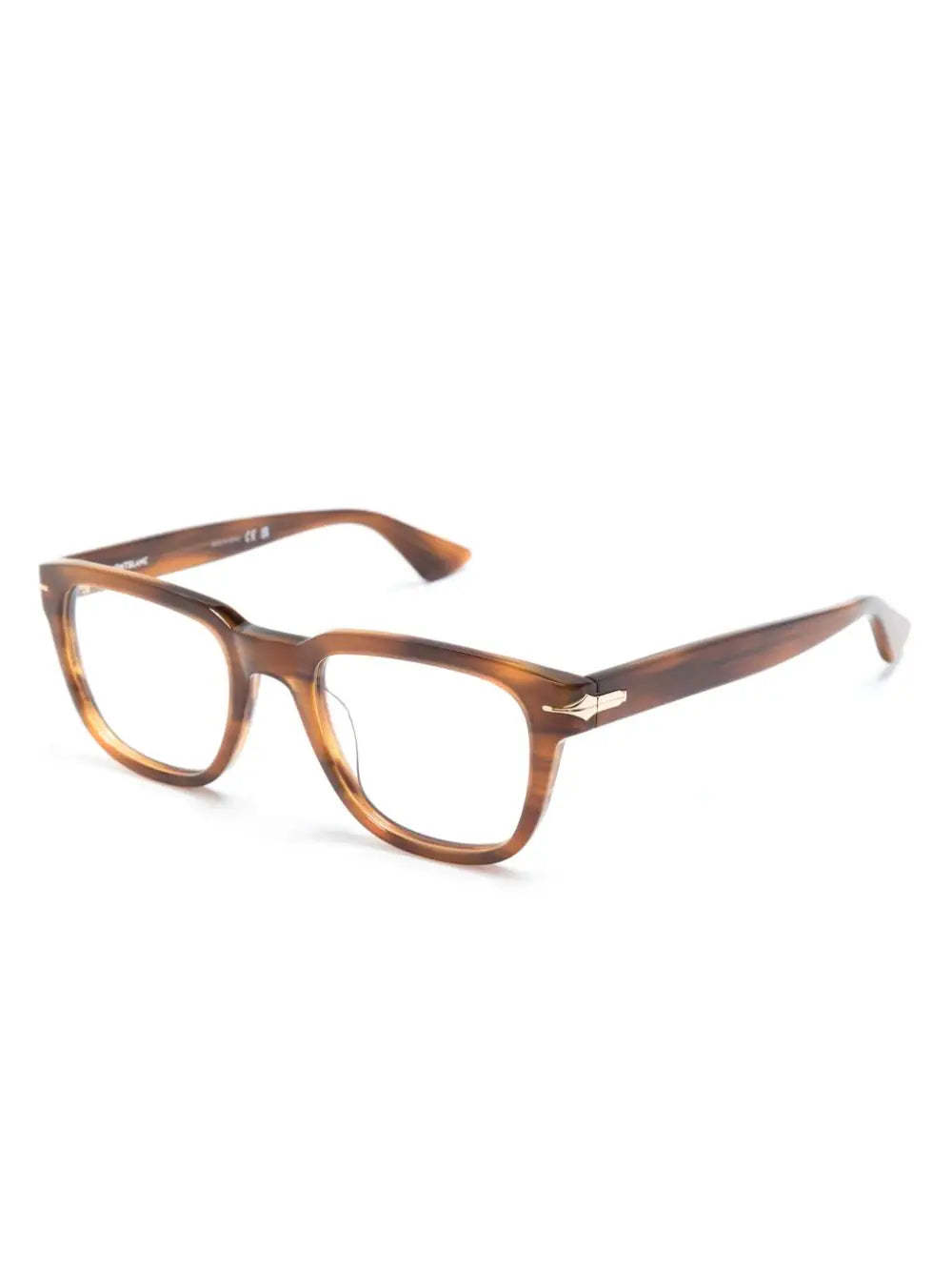 Montblanc Logo-engraved Rectangle-frame Glasses In Brown