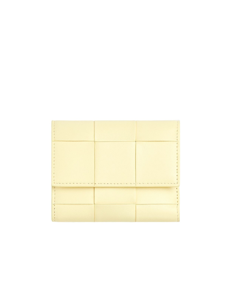 Bottega Veneta Cassette Leather Wallet In Yellow