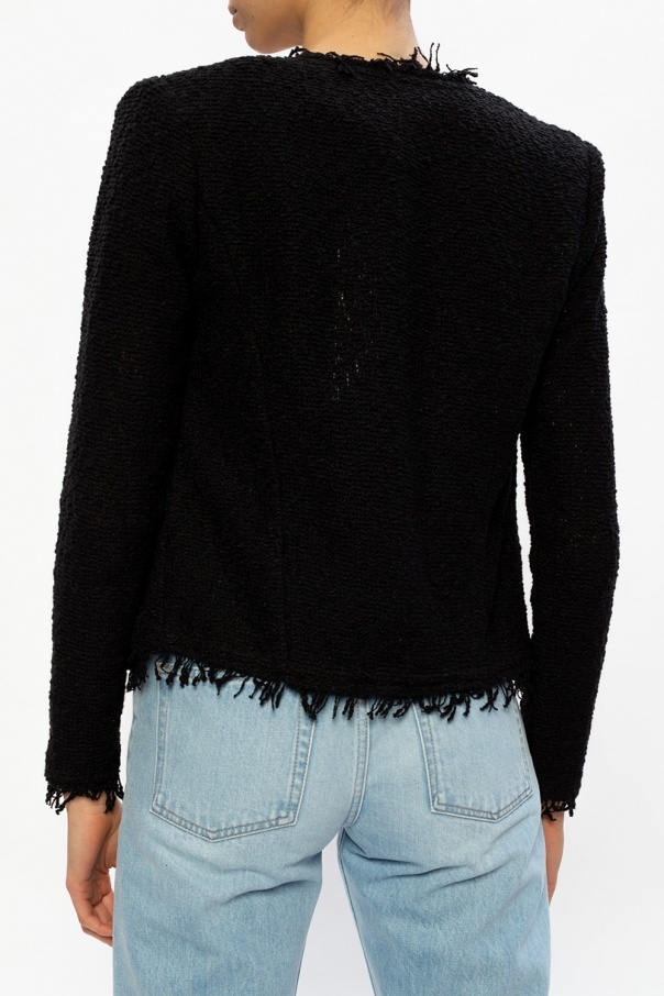 Iro Shavani Collarless Casual Jacket In Black
