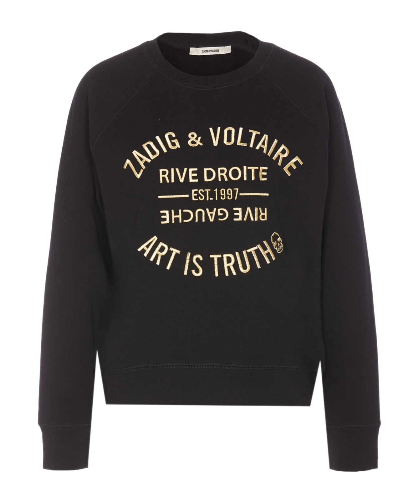 Zadig & Voltaire Zadig Voltaire Logo-embroidered Crewneck Sweatshirt In Black