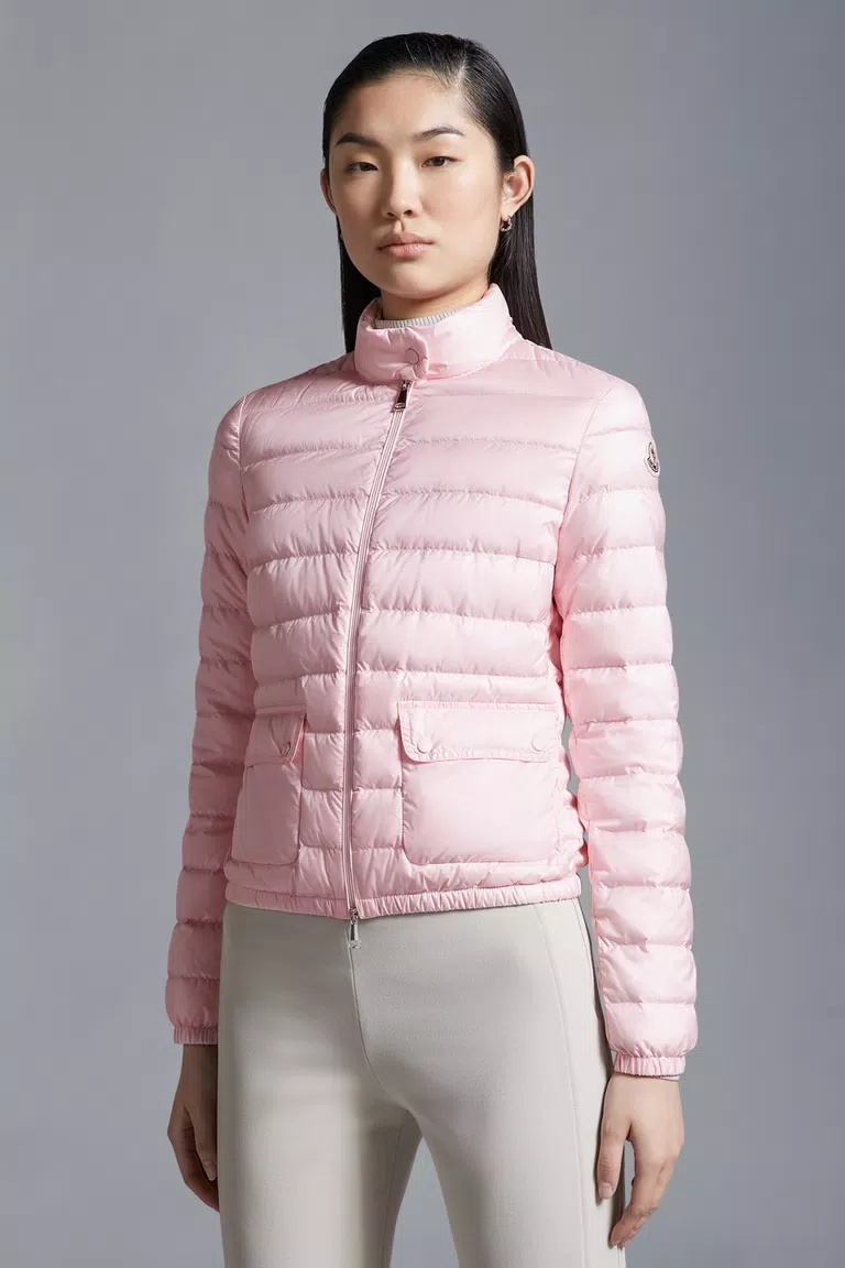 Shop Moncler Lans Short Down Jacket In Pink