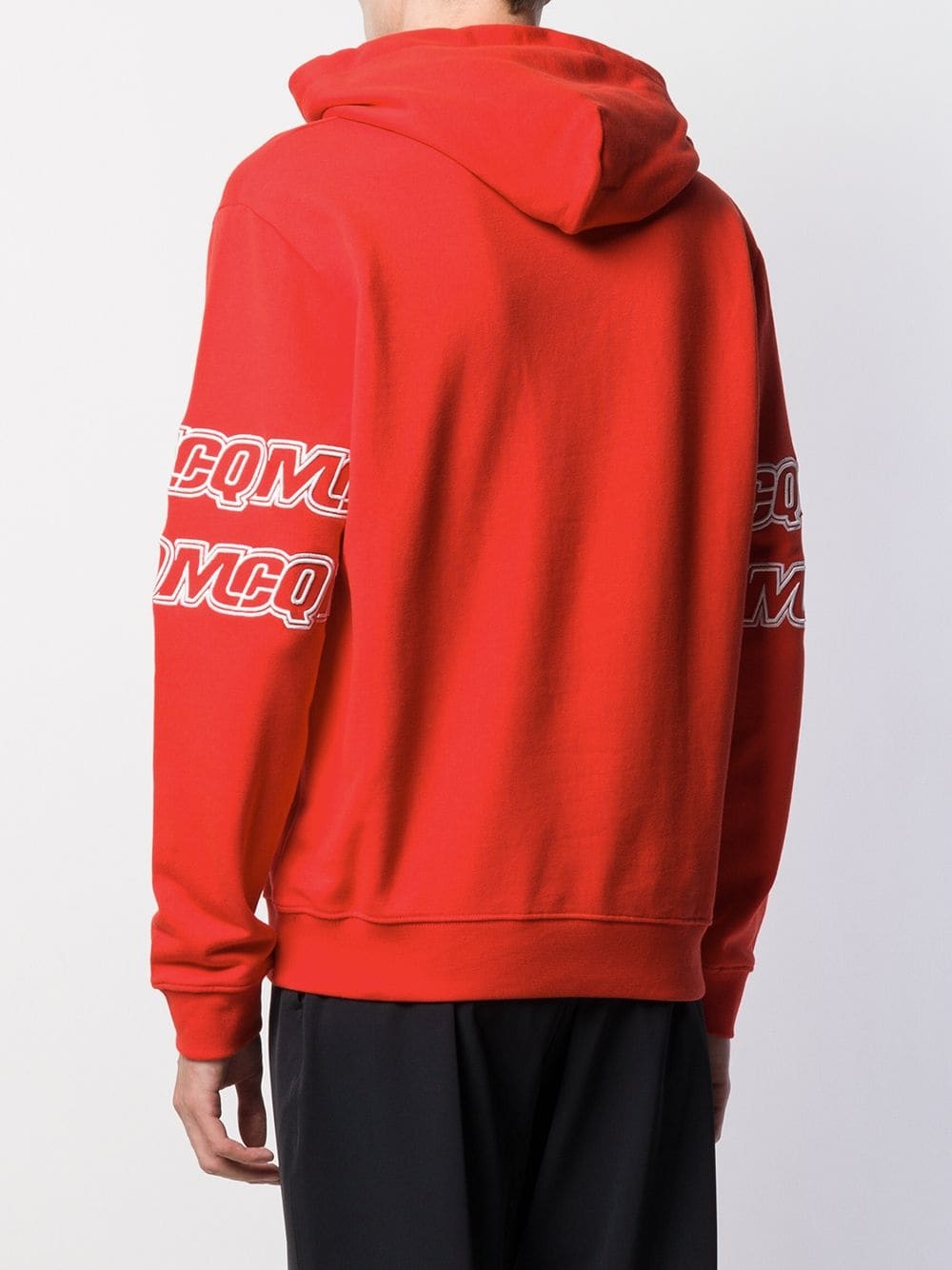 Mcq By Alexander Mcqueen Embroidered Logo Hoodie In Red
