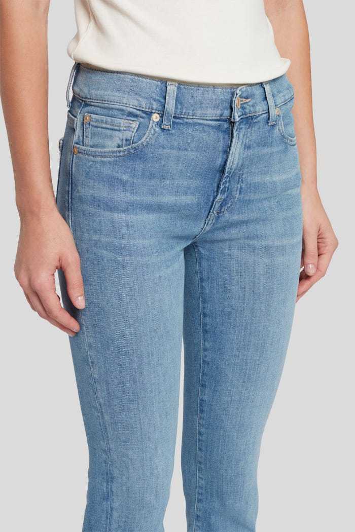 7 For All Mankind Slim Illusion Bootcut Cotton Jeans In Blue