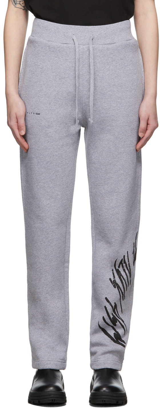 Alyx Script Sweatpants Grey In Gray
