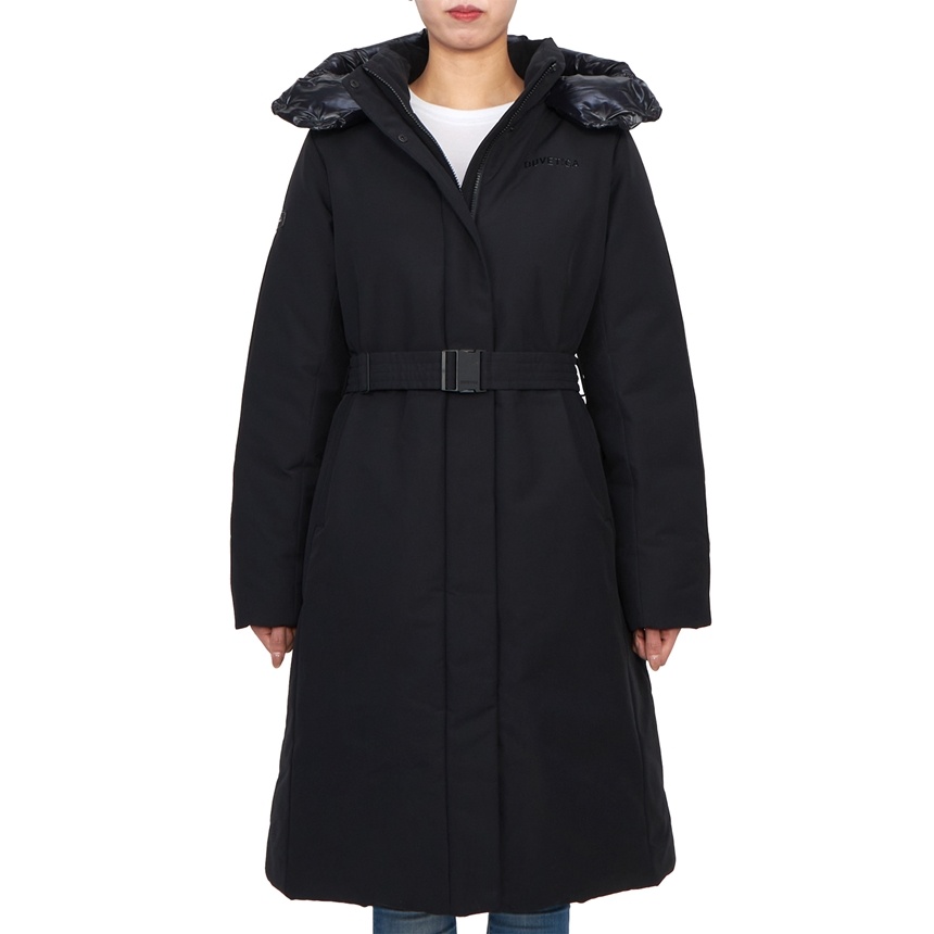 Duvetica Long-sleeved Hooded Down Jacket In Black