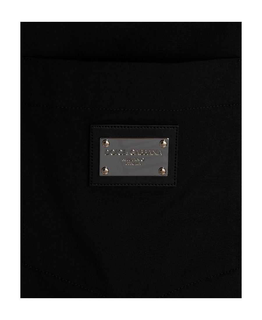 Dolce & Gabbana Logo-patch Button-up Shirt In Black