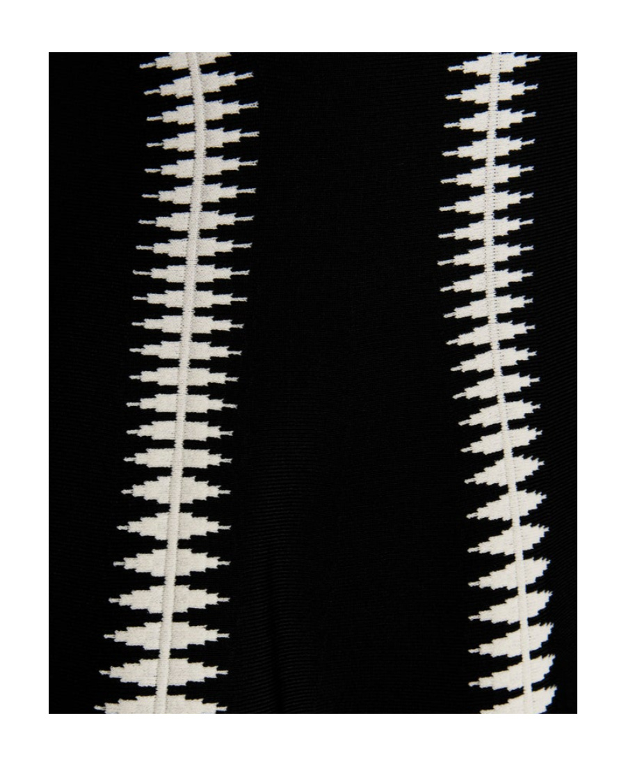 Alexander Mcqueen Spine Jacquard Short-sleeve Dress In Black