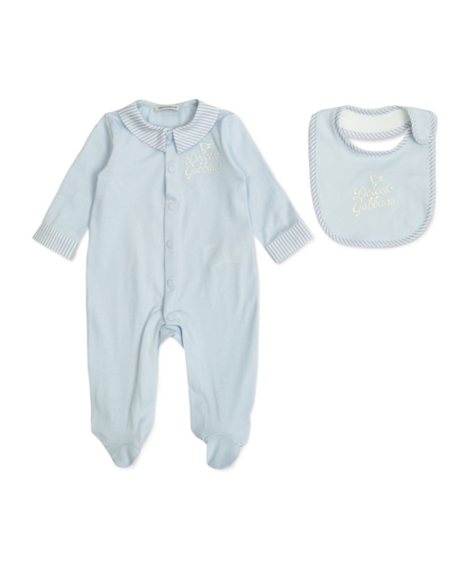 Dolce & Gabbana Bodysuit And Bib Set In White