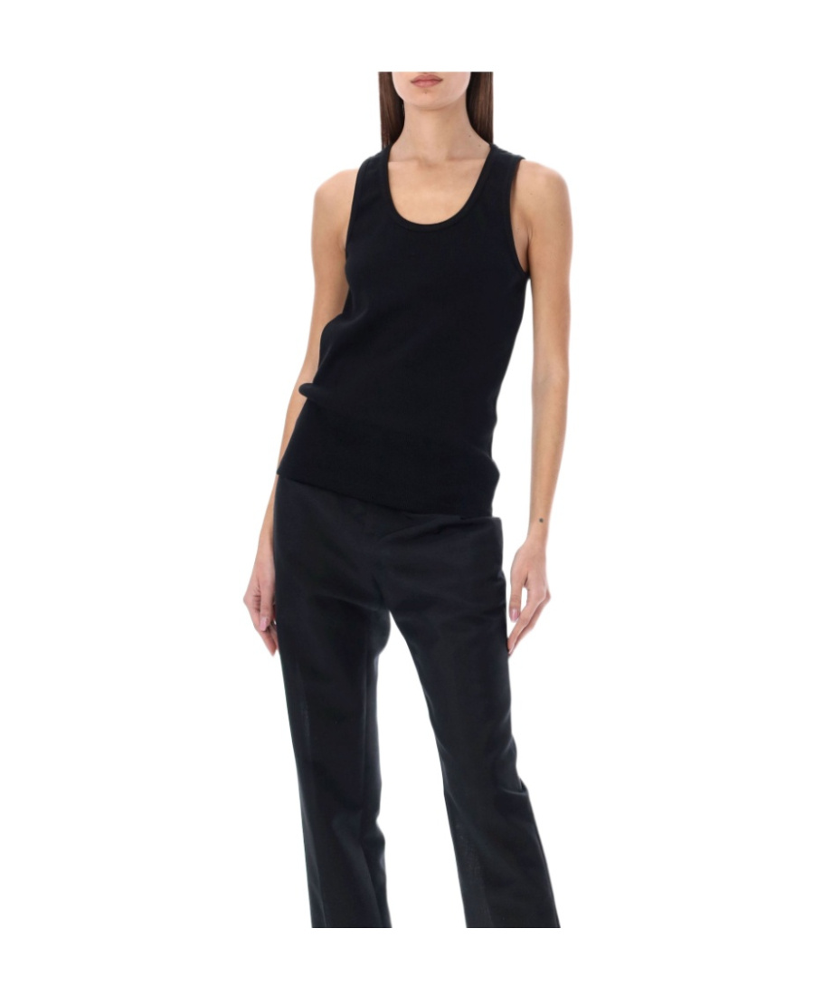 Bottega Veneta Striped Sleeveless Top In Black