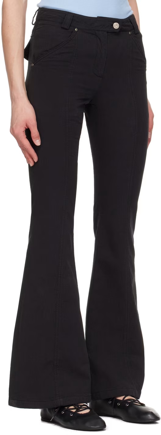 Open Yy Bootcut Trousers In Black