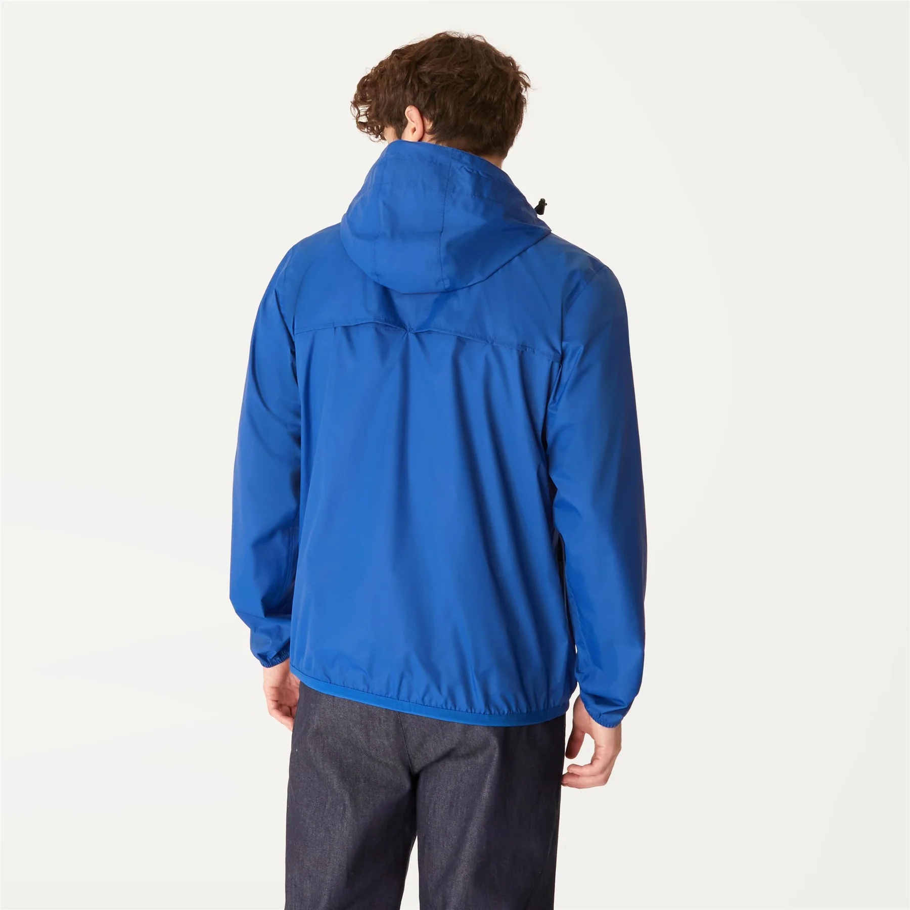 K-way Hooded Jacket With Adjustable Drawstring And Pockets In Blue