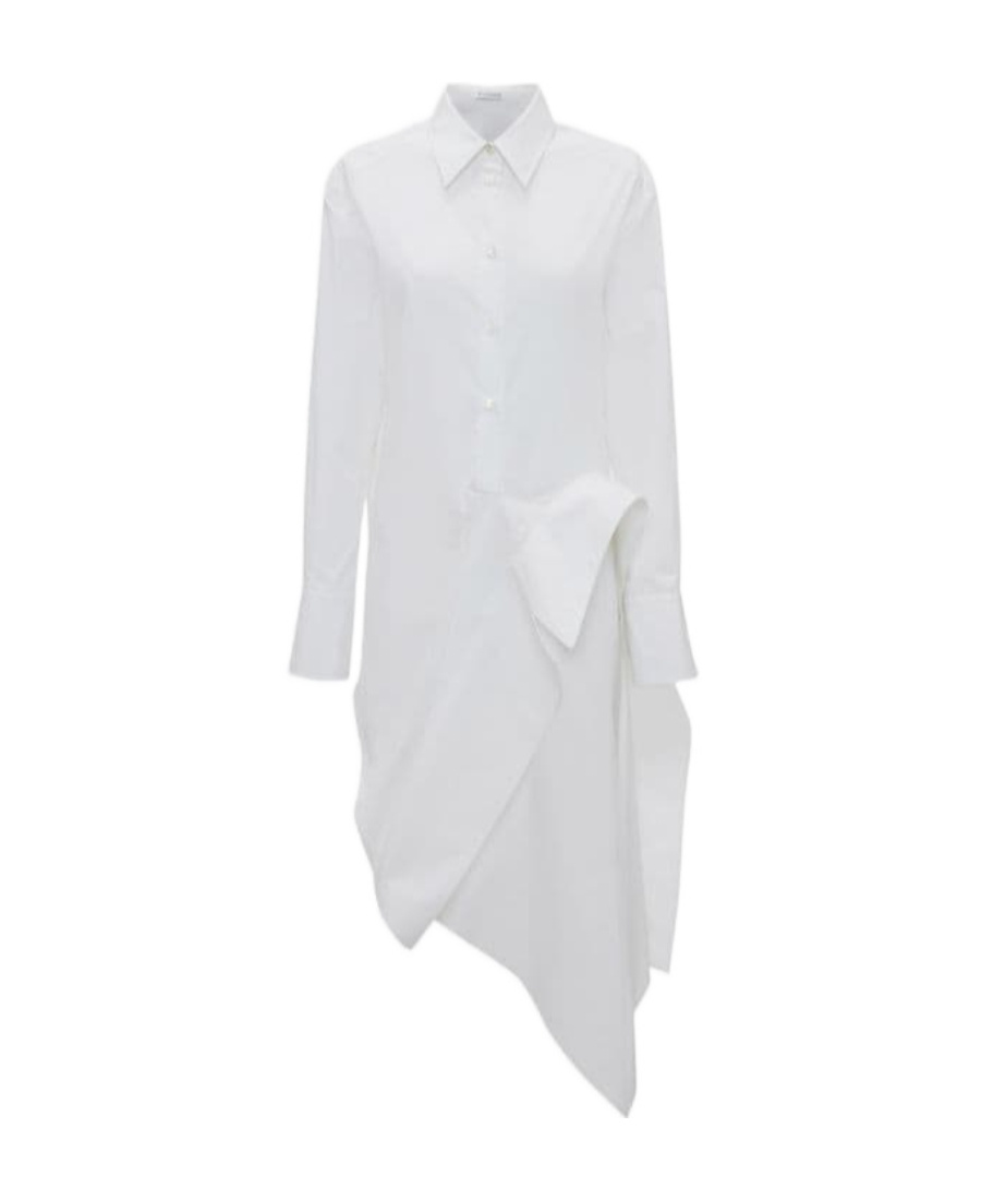Jw Anderson Deconstructed Cotton Shirtdress In White