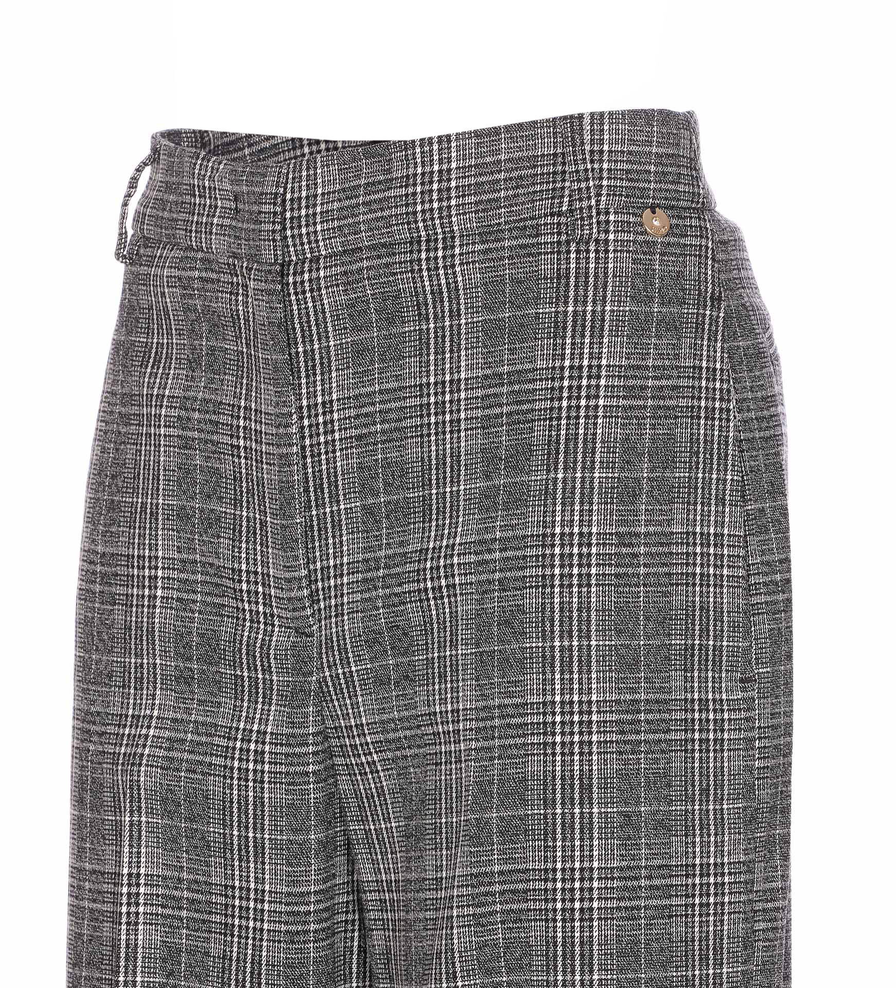 Liu •jo Plaid Casual Pants In Gray