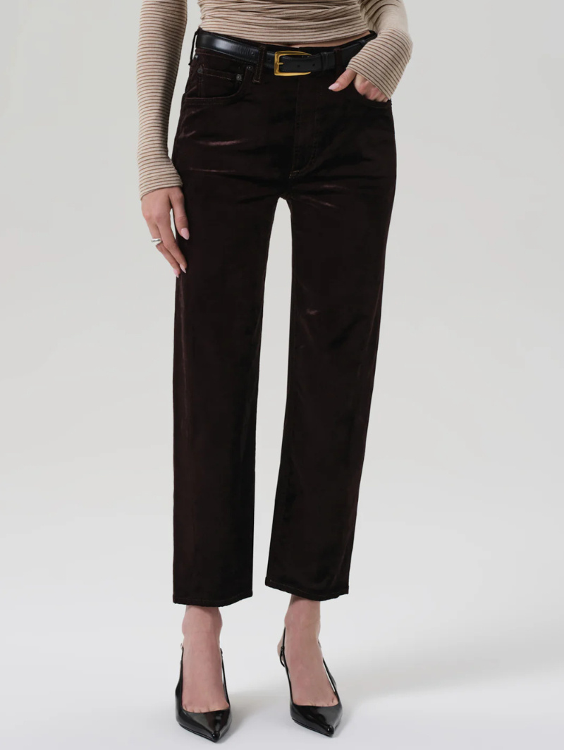 Citizen Of Humanity High-waisted Straight-leg Casual Pants In Black