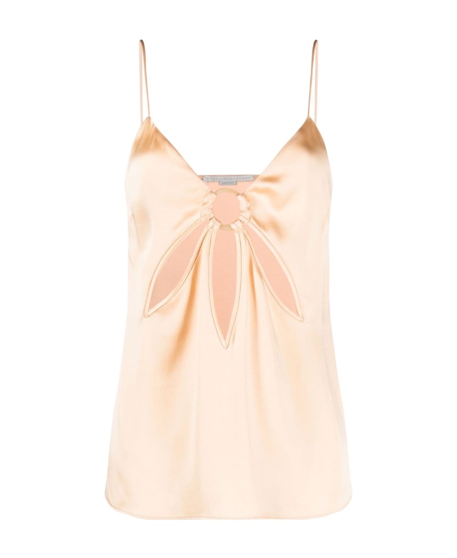 Stella Mccartney Ruched Satin Vest In Nude
