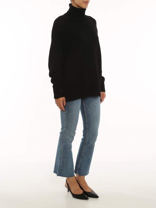Drumohr Roll-neck Merino Jumper In Black