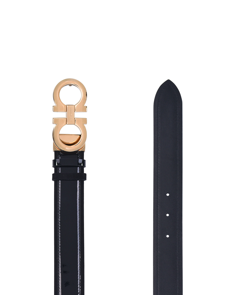 Ferragamo Double-sided Logo Buckle Belt In Black