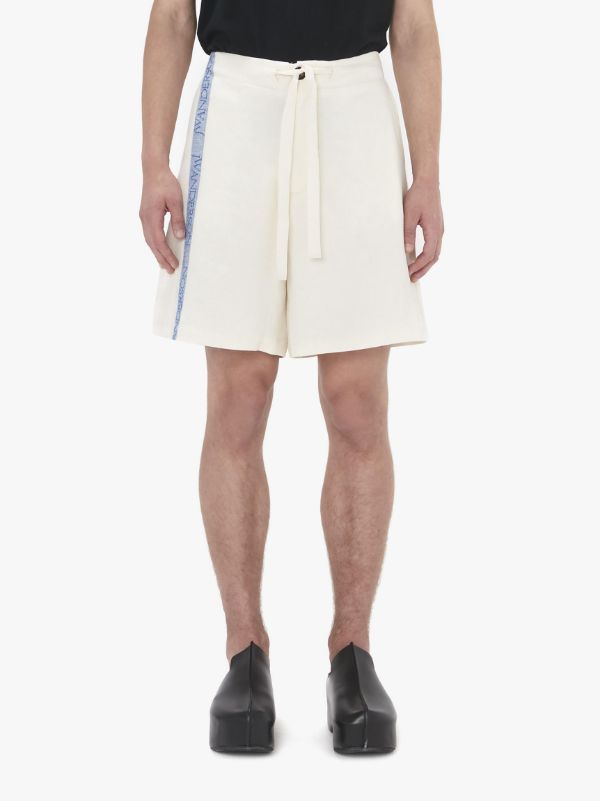 Jw Anderson Linen And Cotton Shorts In White