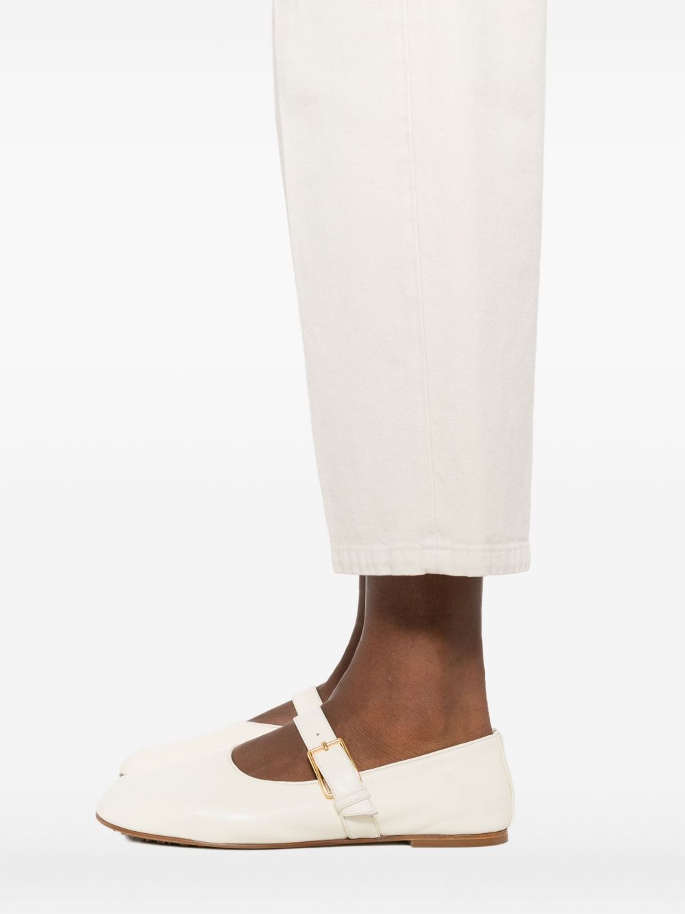Brunello Cucinelli Stretch Dyed Denim Loose Barrel Jeans With Jewels Clothing In White