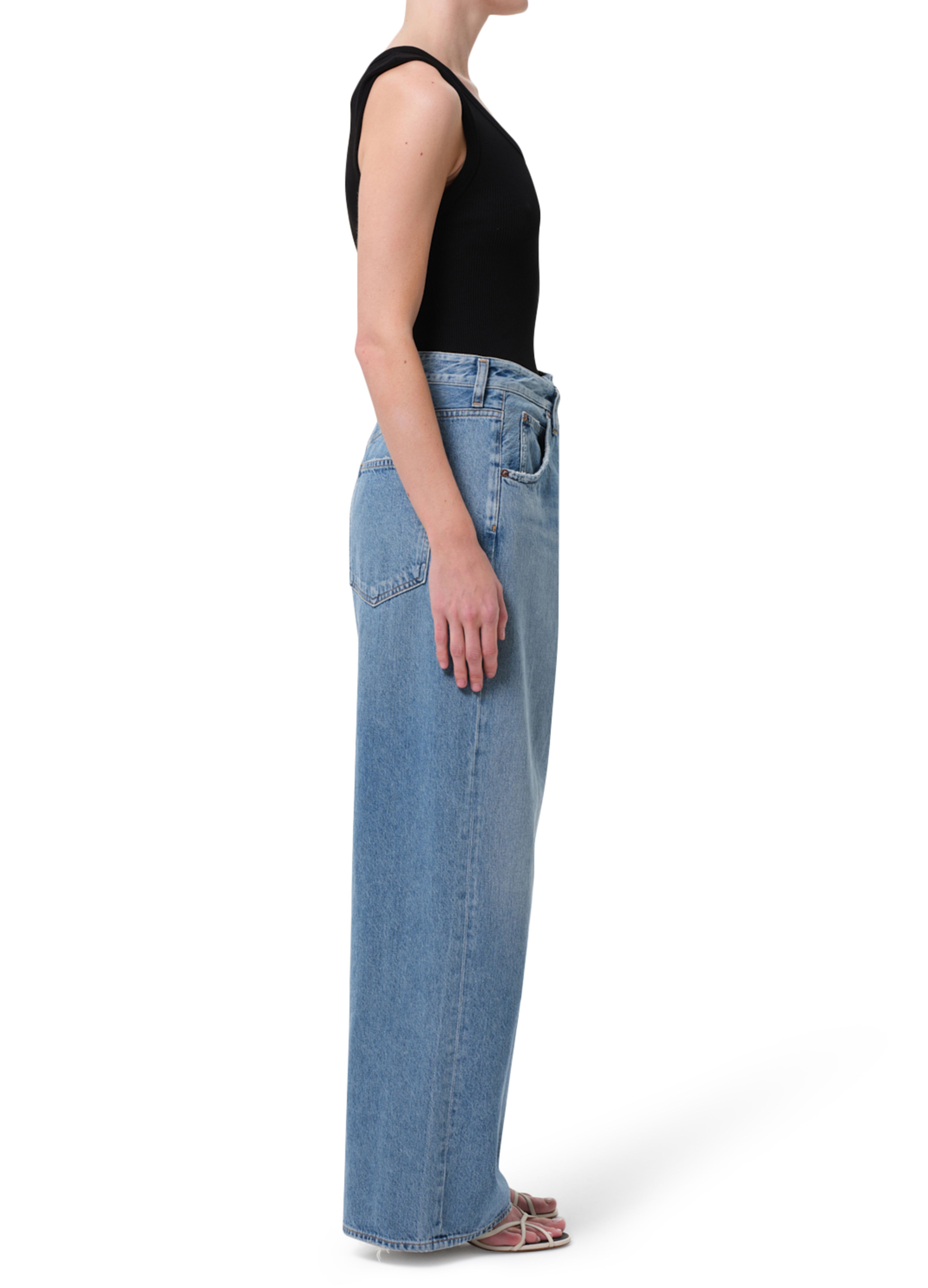 Shop Agolde Denim Trousers With Belt Loops