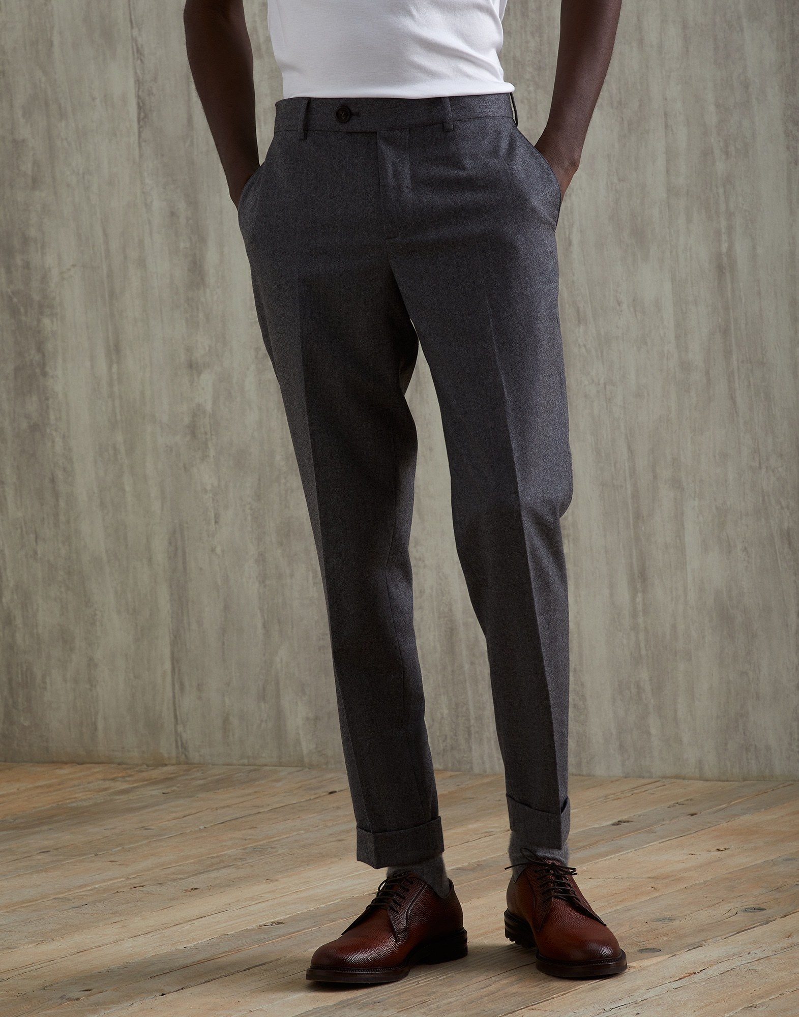 Brunello Cucinelli Wool Tailored Trousers With Multiple Pockets In Black