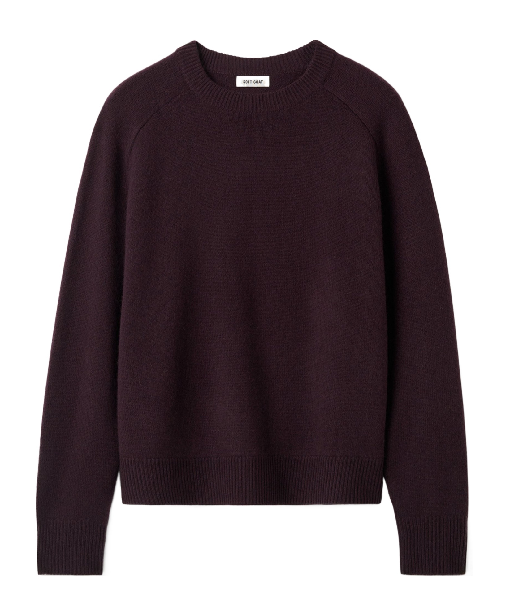 Soft Goat Crew Neck Sweater In Purple