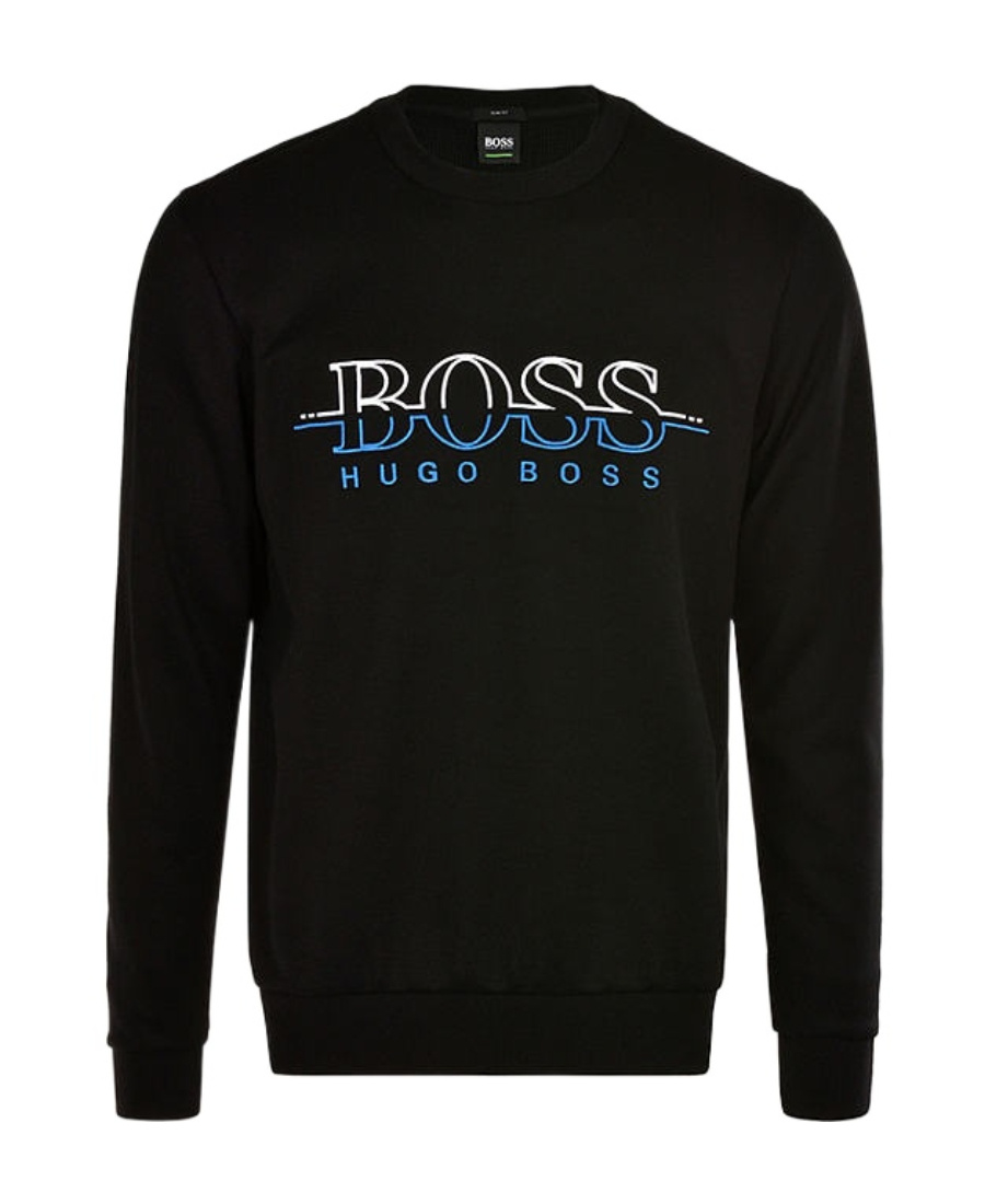 Hugo Boss Colle-neck Color Contrast Sweater In Black
