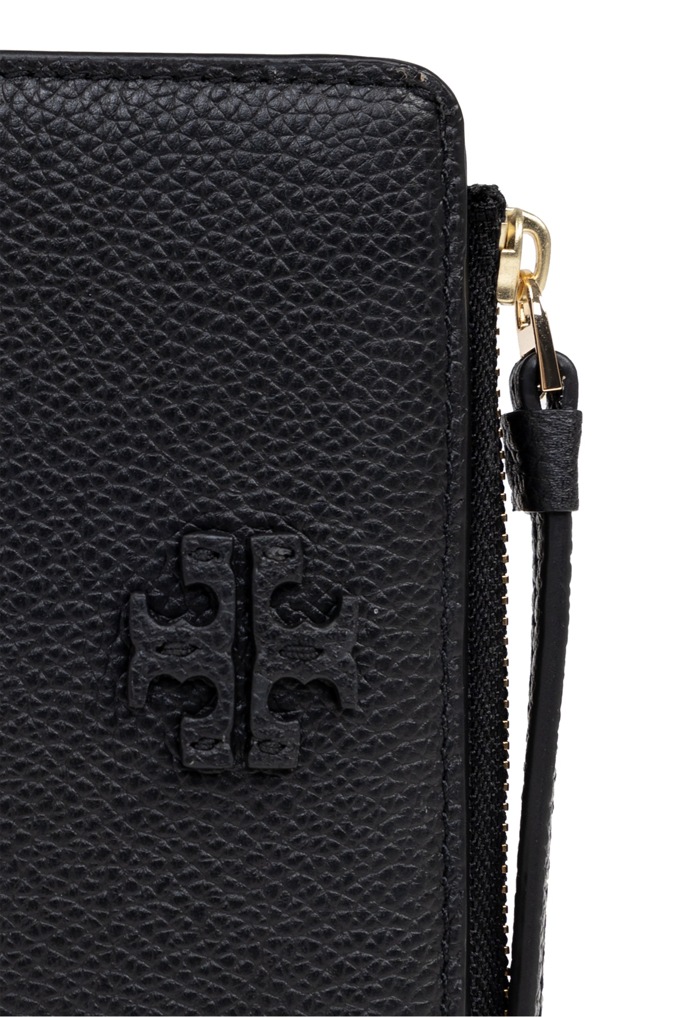 Tory Burch Logo-patch Leather Wallet In Black