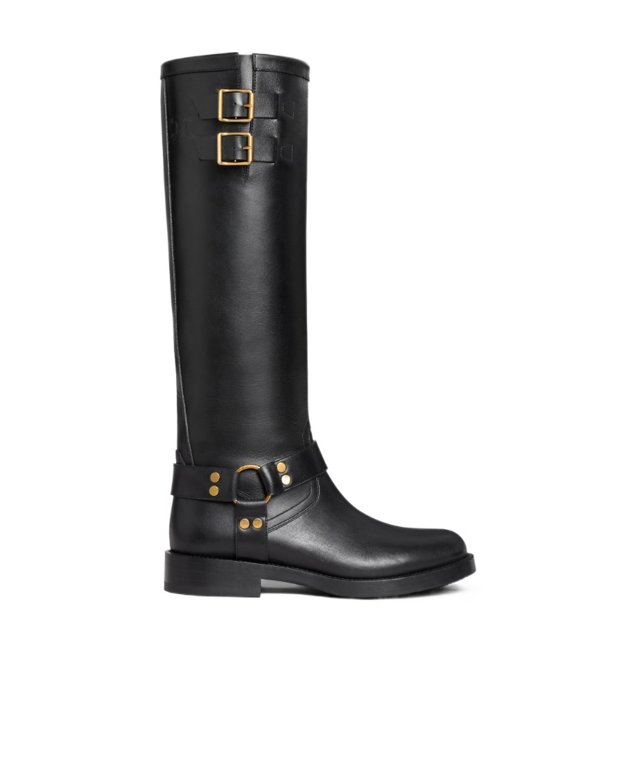 Celine Round-head Boots In Black