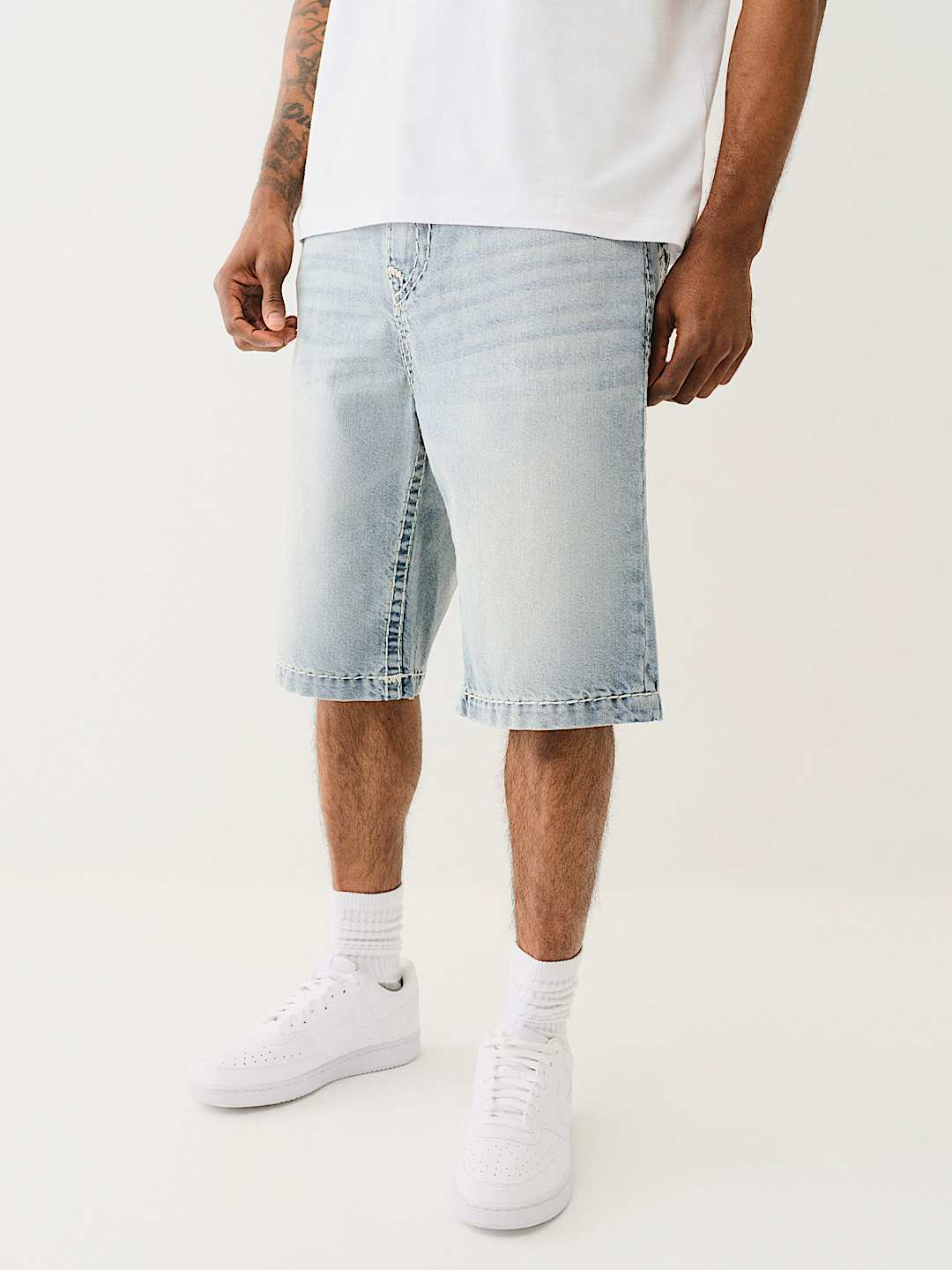 True Religion Vinny Super T Flap Ultra Baggy Short In Blue