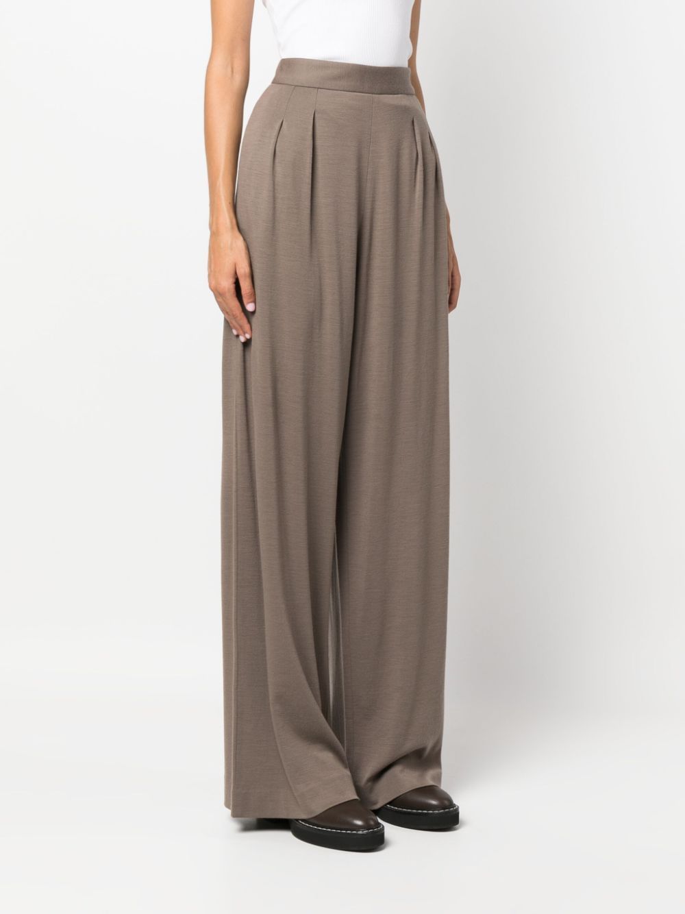 Fabiana Filippi Women's Wide Leg Wool Trousers In Gray