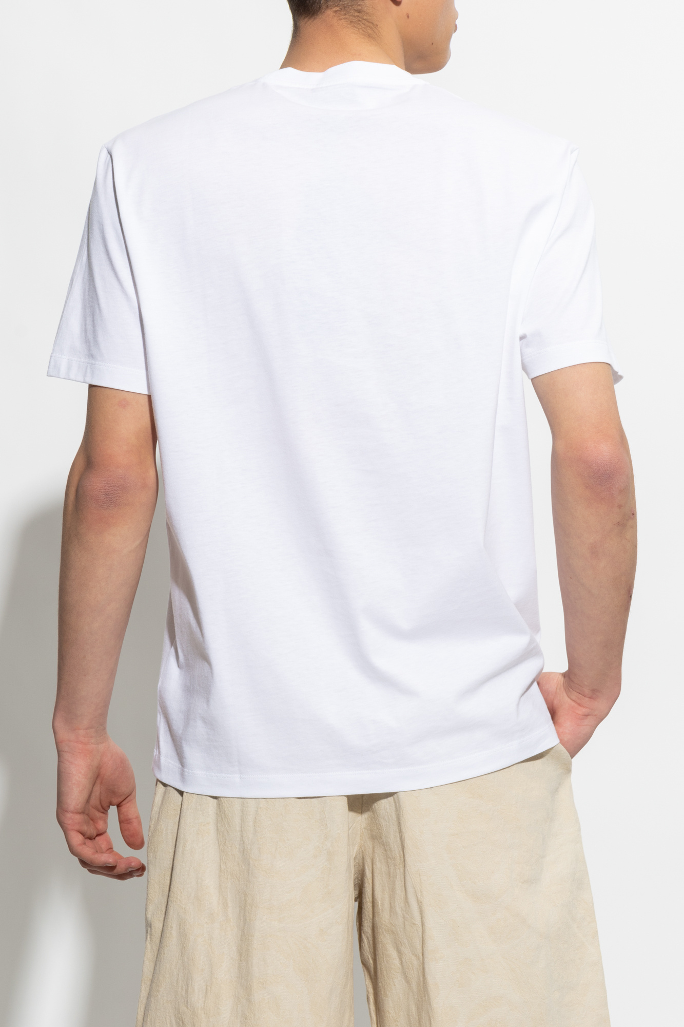 Versace Logo Embroidery T-shirt In White