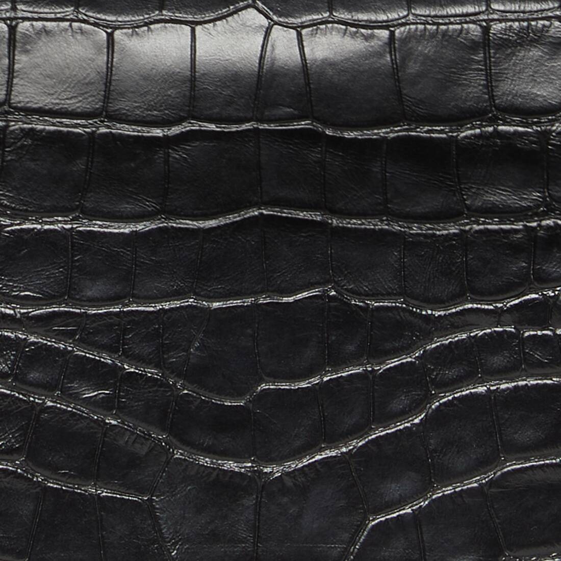 Balenciaga Crush Crocodile-embossed Crossbody Bag In Black