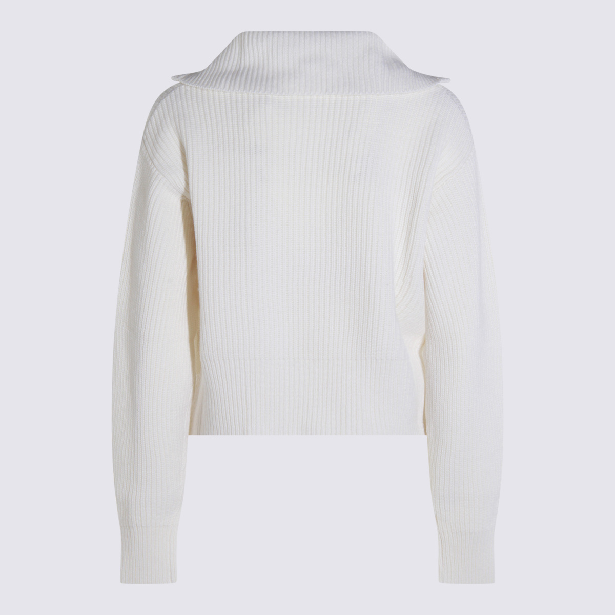 Max Mara Long-sleeved Sweater In White