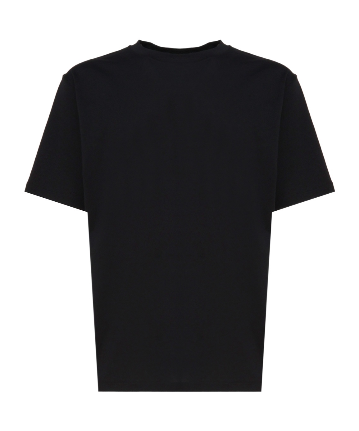 Lardini Black Cotton Crewneck T-shirt In Black