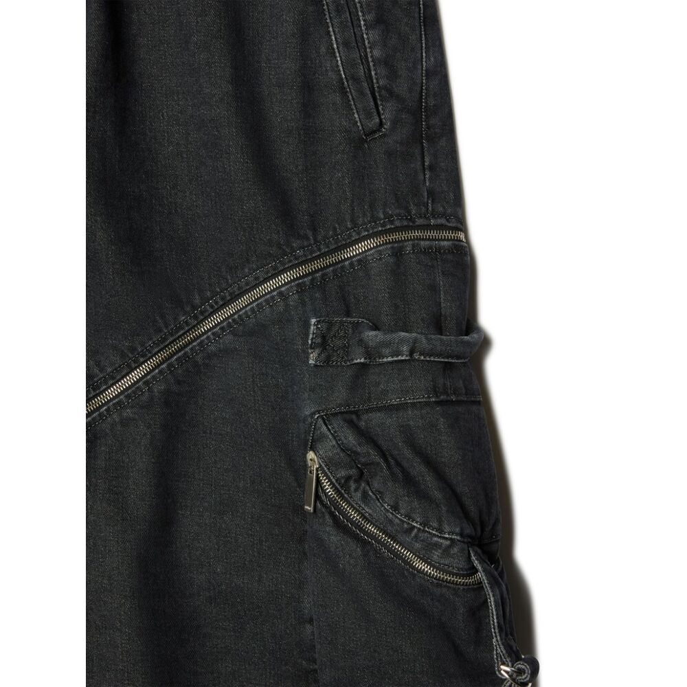 Off-white Zip Denim Cargo Pants In Black