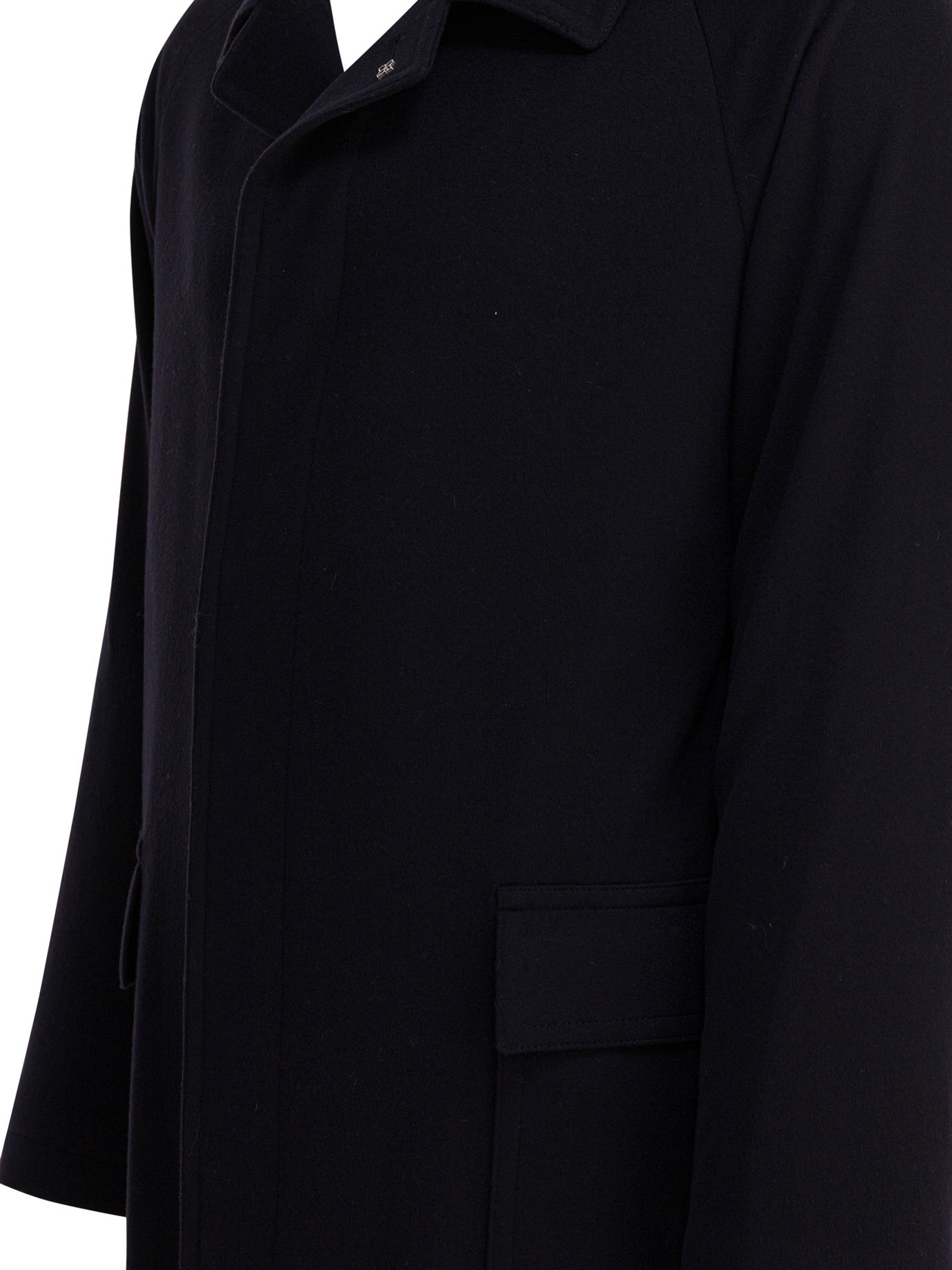 Tagliatore Mid-length Coat With Notch Lapel And Pockets In Blue