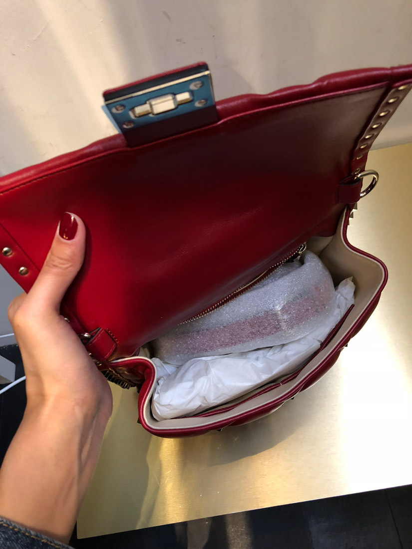 Valentino Candystud Tote Bag In Red