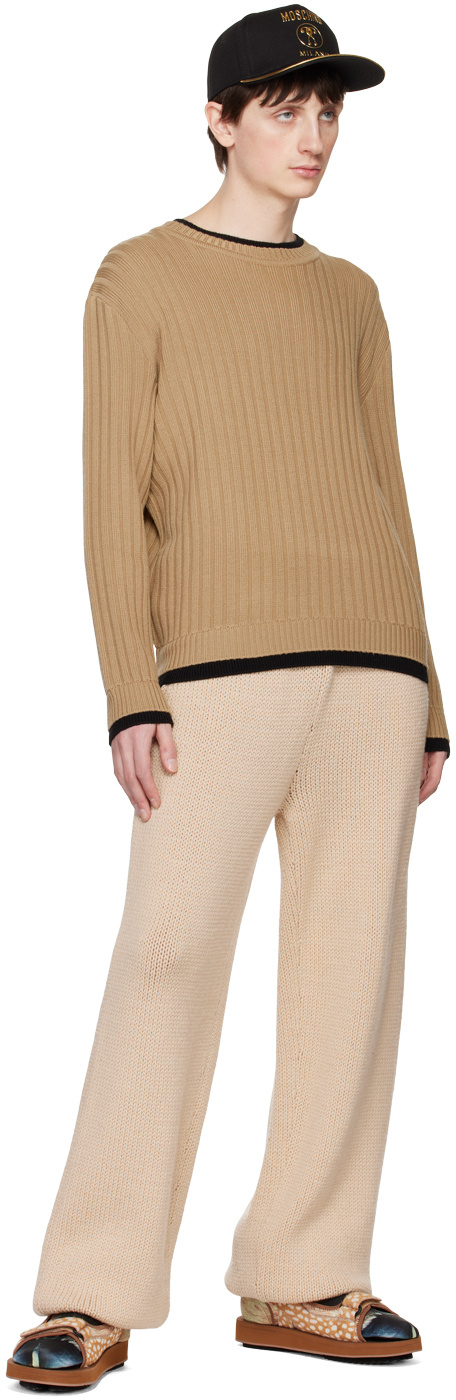 Moschino Laminated Sweater In Nude