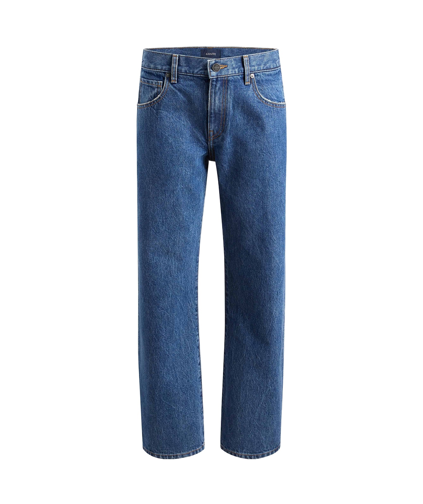 Khaite Kerrie Acid-wash Straight-leg Jeans In Blue